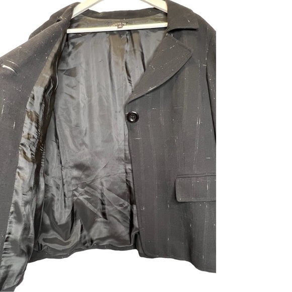 Lafayette 148 | Black Virgin Wool/Silk Blend One Button Blazer Sz 16 - Picture 3 of 5